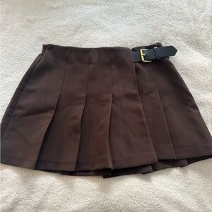 Abercrombie Brown Pleated Skirt with Belt